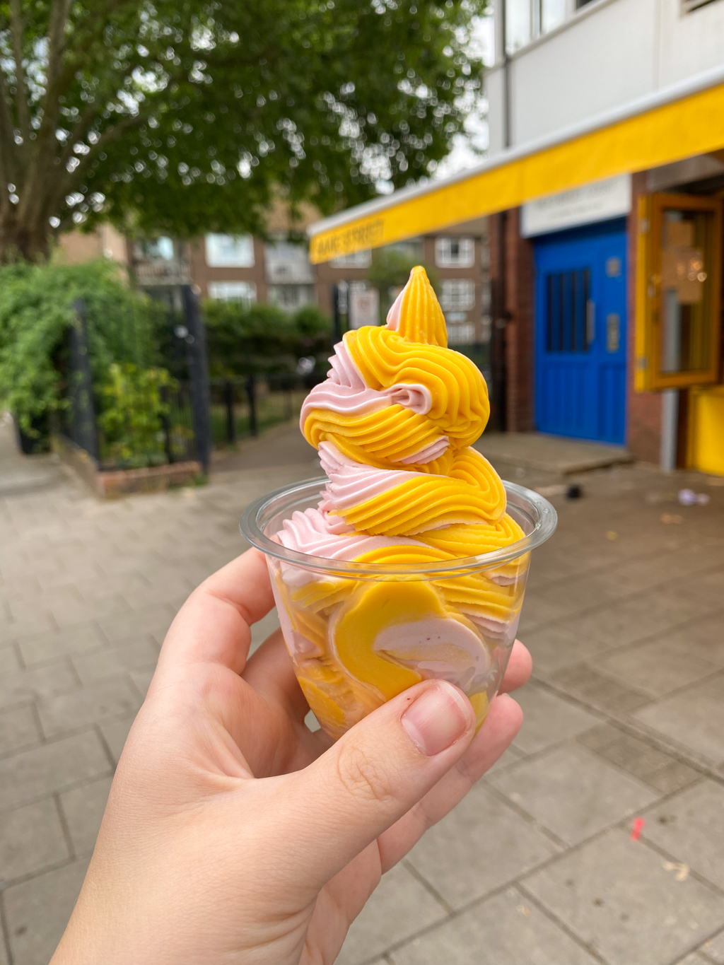 mango soft serve icecream 